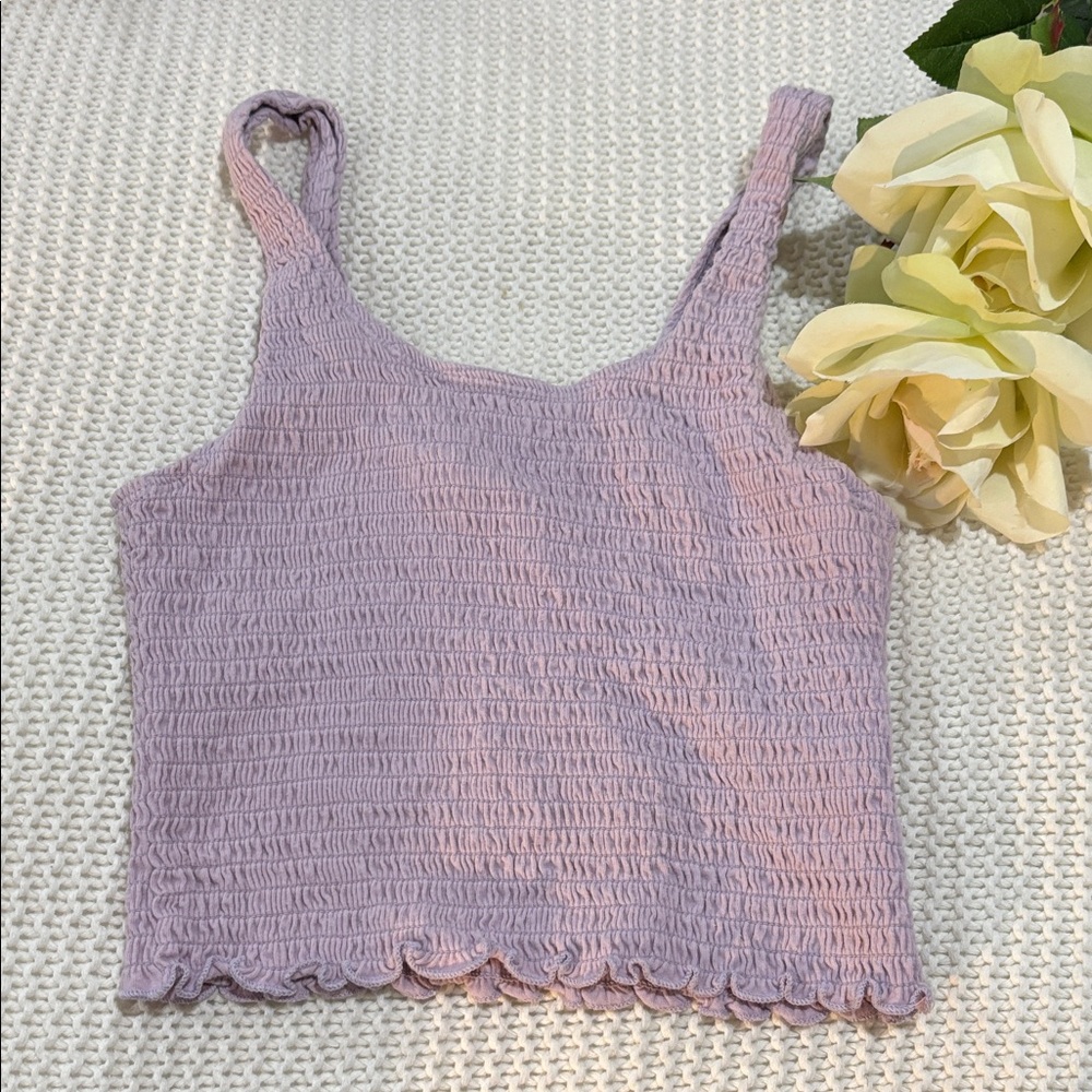 Hollister Lilac Smocked Crop Top